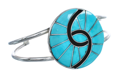 Turquoise And Silver Native American Zuni Cuff Bracelet AX124826